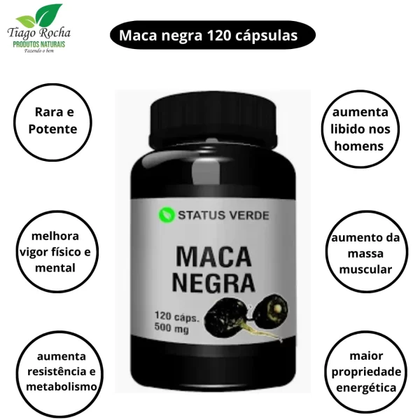 Potente Maca Peruana Negra 120 cápsulas