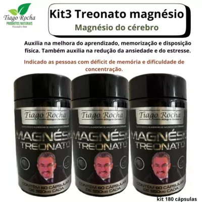 3 potes Magnésio Treonato 1100mg