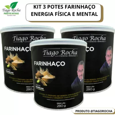 Kit3 Farinhaço Farinha da Felicidade Energia Tirosina/Dopamina840g