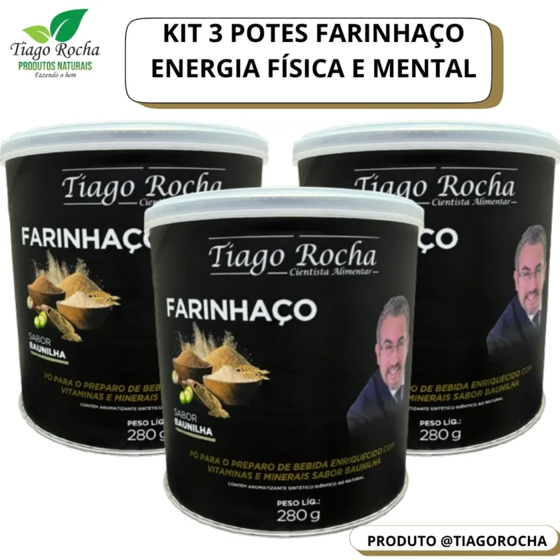 Kit3 Farinhaço Farinha da Felicidade Energia Tirosina/Dopamina840g