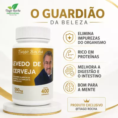 1 Frasco de Levedo de cerveja Tiago Rocha 400 comprimidos