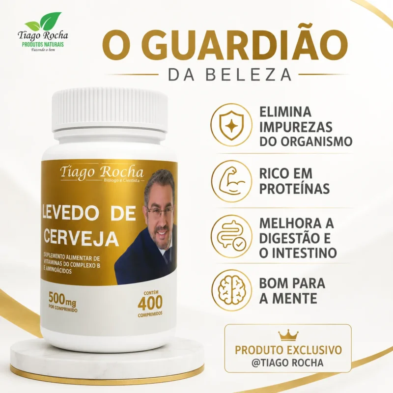 1 Frasco de Levedo de cerveja Tiago Rocha 400 comprimidos