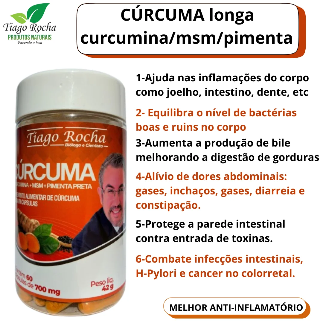 02 FRASCOS de Anti-Inflamatória Verdadeira Cúrcuma longa MSM - Imagem 2
