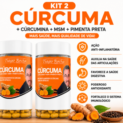 02 FRASCOS de Anti-Inflamatória Verdadeira Cúrcuma longa MSM
