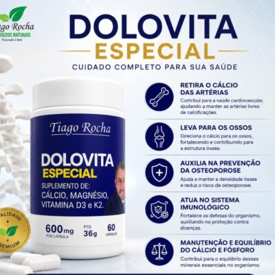1 Frasco da Poderosa Dolovita D Especial Tiago Rocha coração sem calcificação