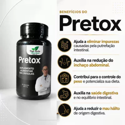 Carvão Vegetal Pretóx Tiago Rocha 60 Caps
